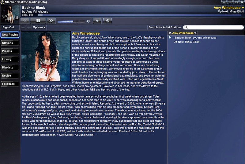 Illustration for article titled Slacker Desktop App Gives You More Control Over Your Tunes